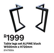 Alpine Table Legs Set (Black) W 500 mm x H 720 mm