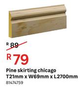 MDF Skirting (Chicago) T 21 mm x W 69 mm x L 2700 mm