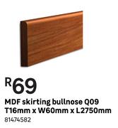 MDF Skirting Bullnose (Q09) T 16 mm x W 60 mm x L 2750 mm