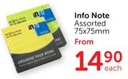 Info Note Assorted 75 x 75mm-Each