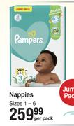 Pampers Nappies Jumbo Pack (Sizes 1-6)-Per Pack