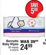 Bennetts Baby Wipes-80 Wipes