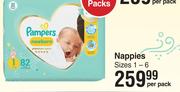 Pampers Nappies Value Pack (Size 1-6)-Per Pack