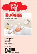 Huggies Extra Care Nappies (Size 0) 25 Pack-Per Pack