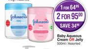Johnsons Baby Aqueous Cream Or Jelly Assorted-For 2 x 500ml