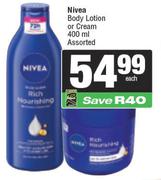 Nivea Body Lotion Or Cream Assorted-400ml