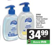 Spar Germex Hand Sanitizer Or Hygiene Hand Wash Assorted-250ml