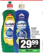 Sunlight Original Dishwashing Liquid Bottle-750ml Each 