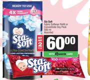 Sta Soft Fabric Softener Refill Or Concentrate Doy Pack Assorted-For Any 2 x 500ml