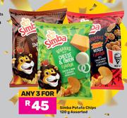 Simba Potato Chips Assorted-For Any 3 x 120g