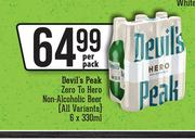 Devil's Peak Zero To Hero Non Alcoholic Beer (All Variants)-6 x 330ml Per Pack