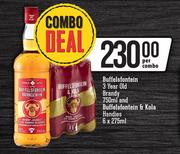 Buffelsfontein 3 Year Old Brandy 750ml & Buffelsfontein & Kola Handies 6 x 275ml-Per Combo