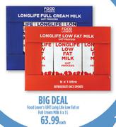 Food Lover's UHT Long Life Low Fat Or Full Cream Milk-6x1L Each