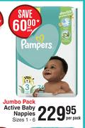 Pampers Active Baby Nappies Jumbo Pack-Per Pack
