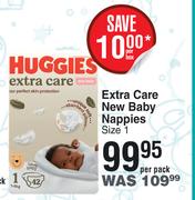 Huggies Extra Care New Baby Nappies-Per Pack