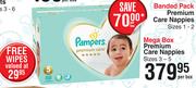 Pampers Premium Care Nappies Mega Box Free Wipes-Per Box 