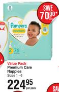Pampers Premium Care Nappies Value Pack-Per Pack 