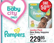 Pampers New Baby Nappies Jumbo Pack-Per Pack 