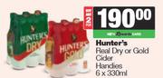 Hunter's Real Dry Or Gold Cider Handies-For 2 x 6 x 330ml