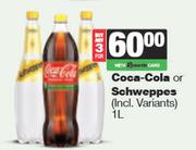 Coca Cola Or Schweppes-For 3 x 1L