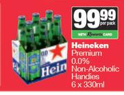 Heineken Premium 0.0% Non Alcoholic Handies-6 x 330ml