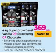 USN 4Kg Super Grow Beast Vanilla Or Strawberry Or Chocolate-Each