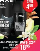 Axe Anti Perspirant Roll On Assorted-50ml