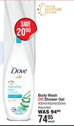 Dove Body Wash Or Shower Gel Assorted-400ml/450ml/500ml Each