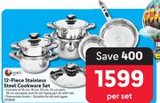 Tissolli 12 Piece Stainless Steel Cookware Set-Per Set