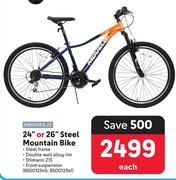Movelo 24" Or 26" Steel Mountain Bike-Each