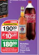 Richelieu Brandy 750ml & Coca Cola 2.25L-Per Combo