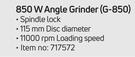 Ryobi 850W Angle Grinder G-850