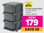Big Jim 3 Chest Drawer Black