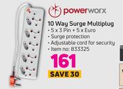 Power Worx 10 Way Surge Multiplug