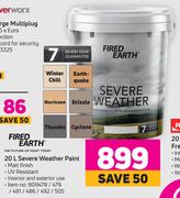 Fired Earth Severe Weather Paint-20Ltr