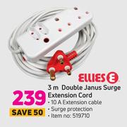 Ellies 3m Double Janus Surge Extension Cord