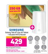 Samsung Galaxy Tab A7 Lite 4G Tablet + Alcatel HH72 Router 