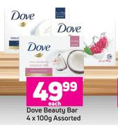 Dove Beauty Bar 4 x 100g- Each