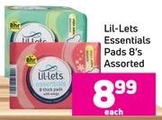 Lil-Lets Essentials Pads 8's Pack- Each