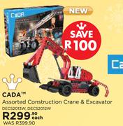 Cada Assorted Construction Crane & Excavator DEC52013W, DEC52012W-Each
