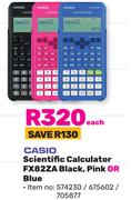 Casio Scientific Calculator FX82ZA (Black, Pink Or Blue)-Each