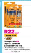 BIC Orange Fine Or Crystal Xtra Life BallPoint Pens (4+3)-Each