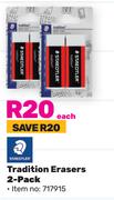 Staedtler Tradition Erasers 2 Pack-Each