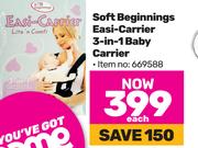 Soft Beginnings Easi-Carrier 3-In- Baby Carrier-Each