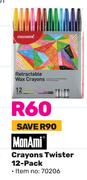 Monami Crayons Twister-12 Pack