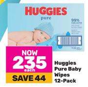 Huggies Pure Baby Wipes 12 Pack-Each