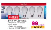 Eurolux 5 Pack 9W LED Globes-Per Pack