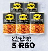 Koo Baked Beans In Tomato Sauce-For 5 x 410g