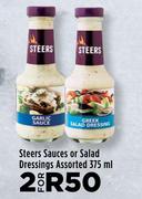 Steers Sauces Or Salad Dressings Assorted-For 2 x 375ml