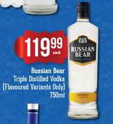 Russian Bear Triple Distilled Vodka-750ml Each